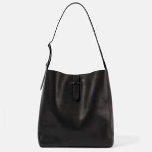NWT THE ROW Blake Leather Tote Shoulder Bag in Black